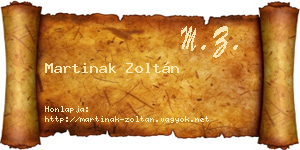 Martinak Zoltán névjegykártya